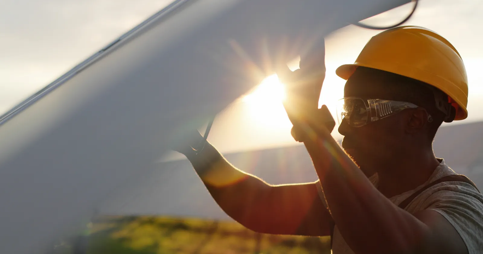 Construction worker on a Canadian job site